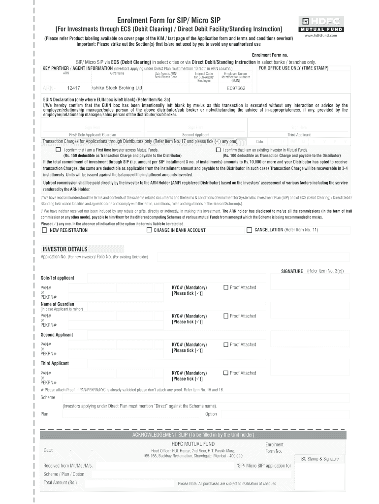 Hdfc Sip Form