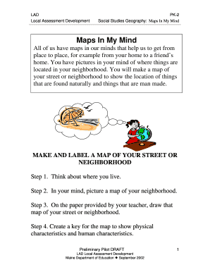Maps In My Mind Geography Worksheet