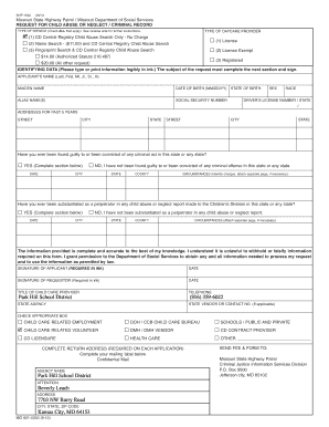 Missouri Child Abuse or Neglect Criminal Record Request