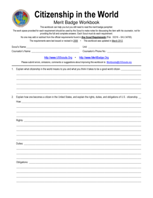Citizenship in the World Merit Badge Workbook