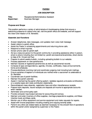 PARISH JOB DESCRIPTION - stbenedictorg