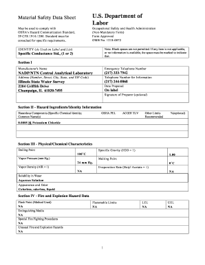 OSHA Material Safety Data Sheet