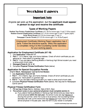 New York Working Papers Application