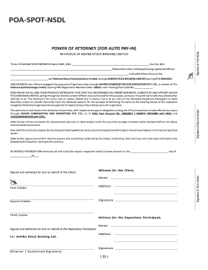 Power of Attorney for Auto Pay-In