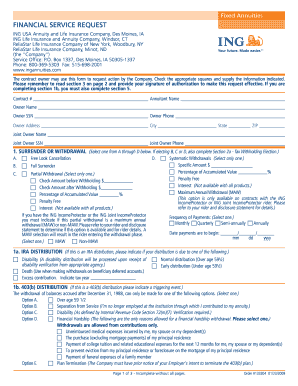 ING Fixed Annuity Service Request Form