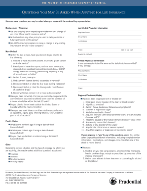 Prudential Insurance Application Form