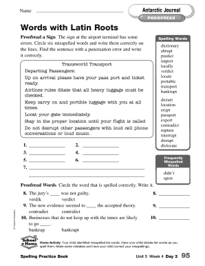 Fillable Online Words with Latin Roots Fax Email Print - pdfFiller