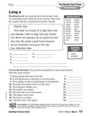 Proofreading Exercise for Spelling and Capitalization