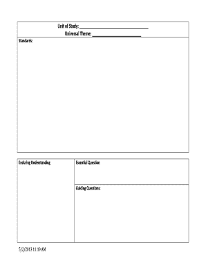 Unit of Study Planning Template