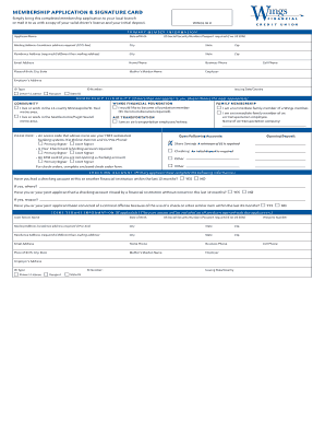 Membership Application & Signature Card