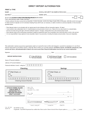 Direct Deposit Authorization Form