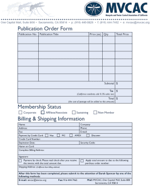 Publication Order Form