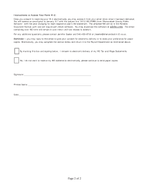 W-2 Form Consent for Electronic Delivery
