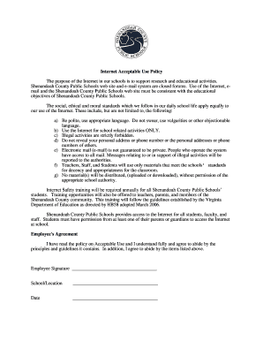 Internet Acceptable Use Policy Agreement