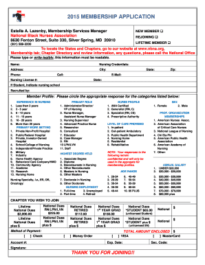 National Black Nurses Association Membership Application