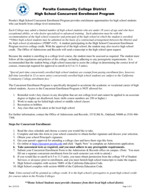 High School Concurrent Enrollment Form