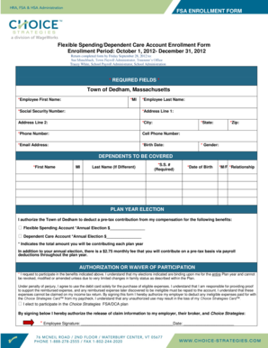 FSA Enrollment Form