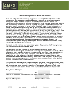Ames Companies Model Release Form