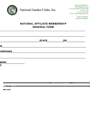 National Affiliate Membership Renewal Form