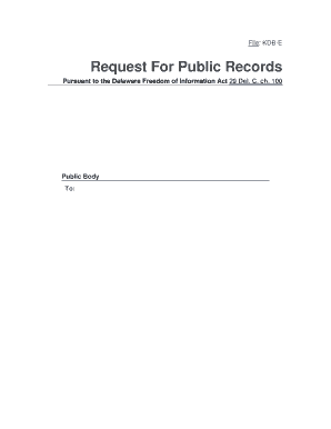 Delaware Freedom of Information Act Request Form