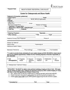 New Patient Referral Checklist