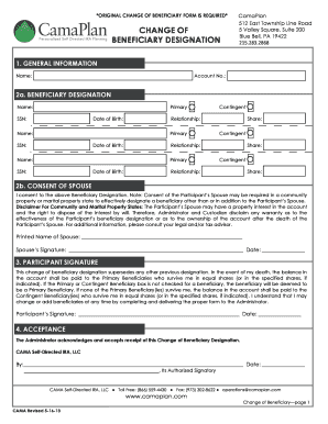 Change of Beneficiary Form