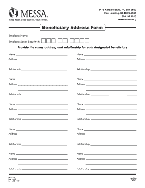 Beneficiary Address Form