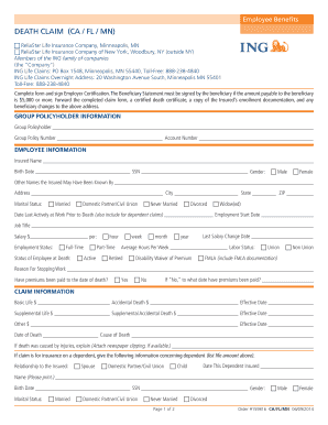 Death Claim Form