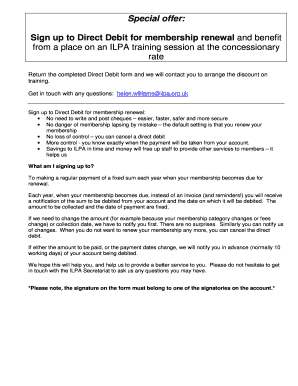 Direct Debit Membership Renewal Form