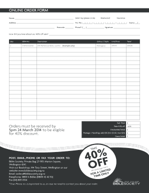 Online Order Form