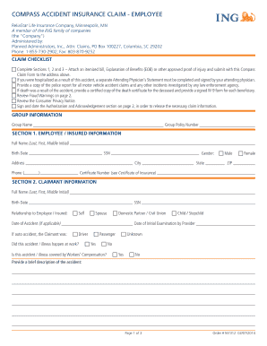 Compass Accident Insurance Claim Form