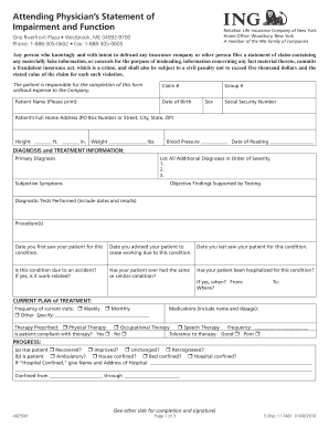 Attending Physician's Statement of Impairment