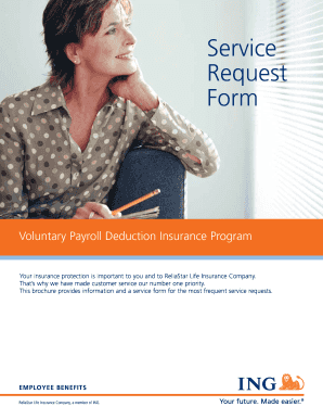 Voluntary Payroll Deduction Insurance Service Request Form