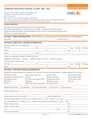 Compass Specified Disease Claim Form