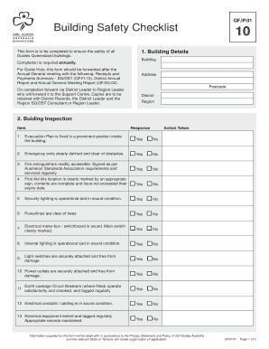 Building Safety Checklist Form