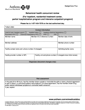 BadgerCare Plus Behavioral Health Concurrent Review