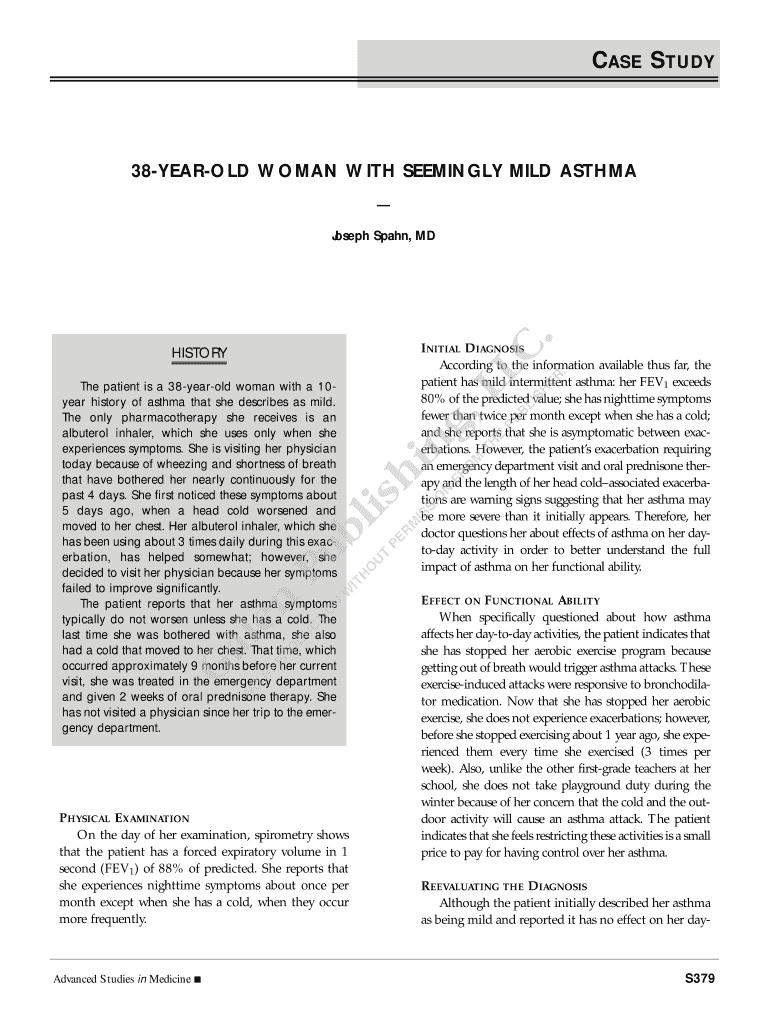 Fillable Online 38 YEAR OLD WOMAN WITH SEEMINGLY MILD ASTHMA Fax Email  fillable-online-38-year-old-woman-with-seemingly-mild-asthma-fax-email
