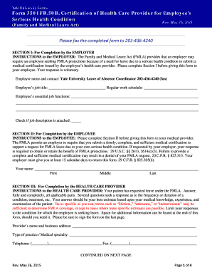 Certificate of fitness to return to duty - Yale University Forms Form 3501 FR