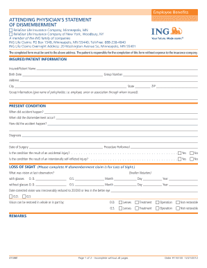 Attending Physician's Statement of Dismemberment