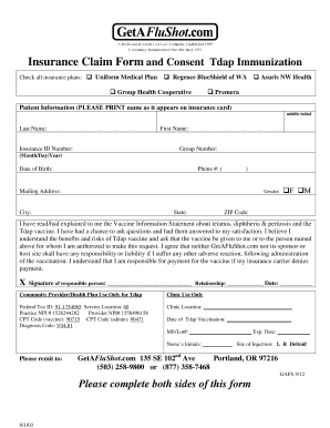 Tdap Immunization Consent Form