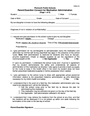Parent Consent for Insulin Administration