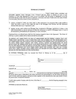 Power of Attorney for Mortgage Loan Transfer