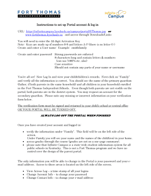 Fort Thomas Parent Portal Account Setup