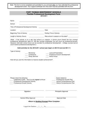 Professional Development Activity Form