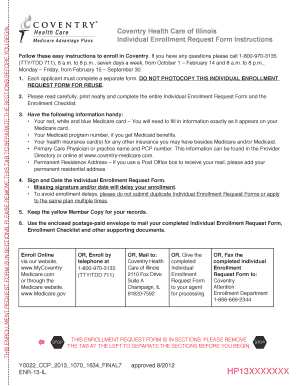 Coventry Health Care Illinois Enrollment Form