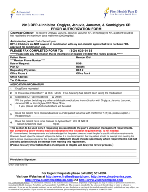 DPP-4 Inhibitor Prior Authorization Form