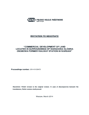 INVITATION TO NEGOTIATE COMMERCIAL DEVELOPMENT OF LAND