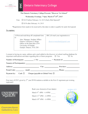 The Ontario Veterinary College Presents Discover Vet School
