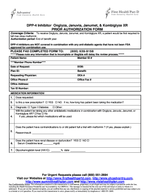 DPP-4 Inhibitor Prior Authorization Form