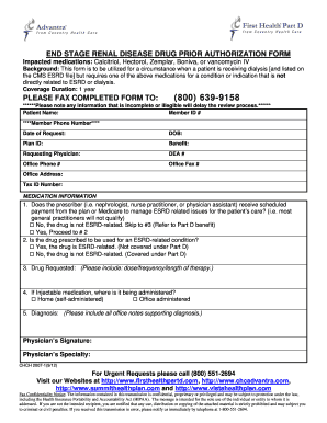 End Stage Renal Disease Drug Prior Authorization Form